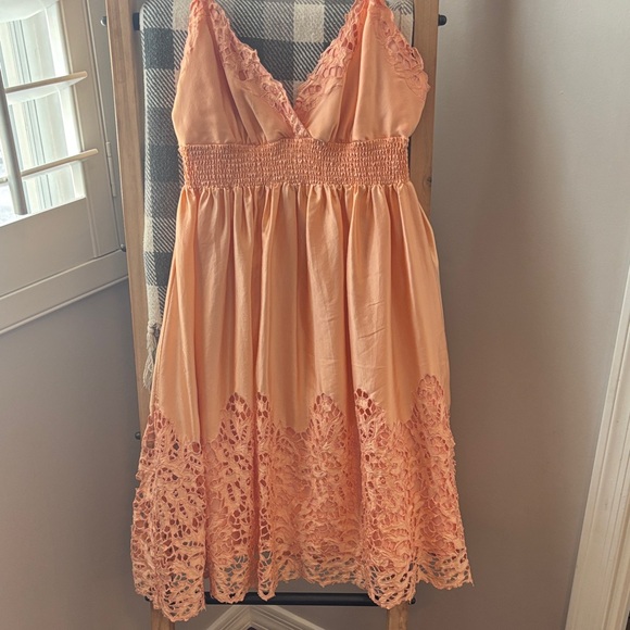 BCBGMaxAzria Dresses & Skirts - BCBGMaxAzria Blush Lace Detail Dress